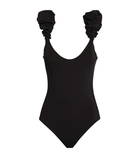 Maygel Coronel Black Ruffle Detail Joyce Swimsuit Harrods UK