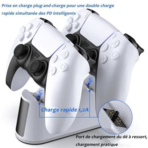 Chargeur Manette PS5 RGB 2H Chargeur Support Manette PS5 Station De