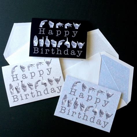 ASL HAPPY BIRTHDAY Card American Sign Language 5x7 - Etsy