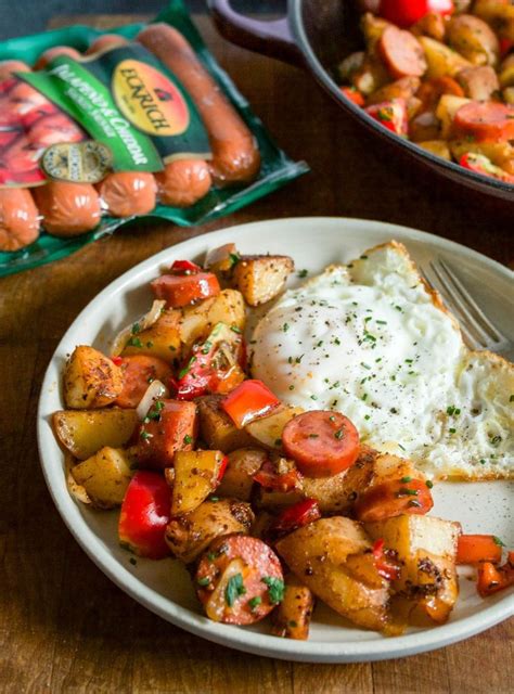 Southern Breakfast Hash With Eckrich Jalapeno And Cheddar Smoked Sausage