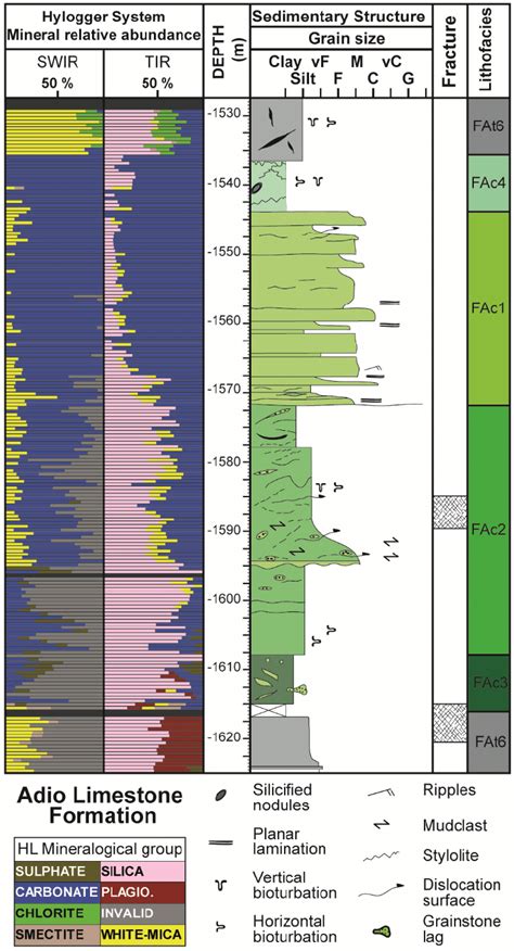 Synthetic Sedimentological Log 1 500 Scale Description Of The Adio