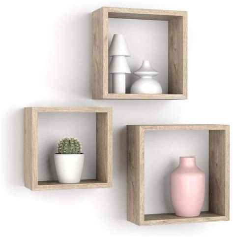 Mobili Fiver Lot De 3 Cubes Muraux Rectangulaires Giuditta Bois