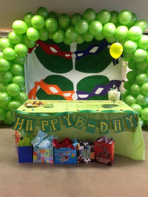 Ninja Turtle Bday Table Decoration Party Room Pinterest Turtle