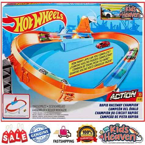 Hot Wheels Rapid Raceway Champion Track Set 100 0 Original Shopee