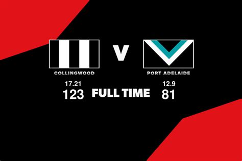 Full Time Collingwood Vs Port Adelaide Round Afl News