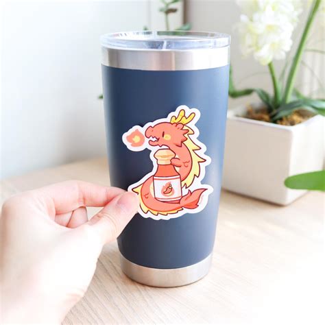 Hot Sauce Dragon Vinyl Sticker Hot Sauce Sticker Cute Dragon Sticker Laptop Sticker Water