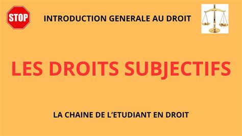 Les Droits Subjectifs Youtube