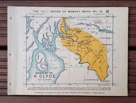 Map of the River Clyde | Etsy UK | Vintage school map, Vintage maps, Map