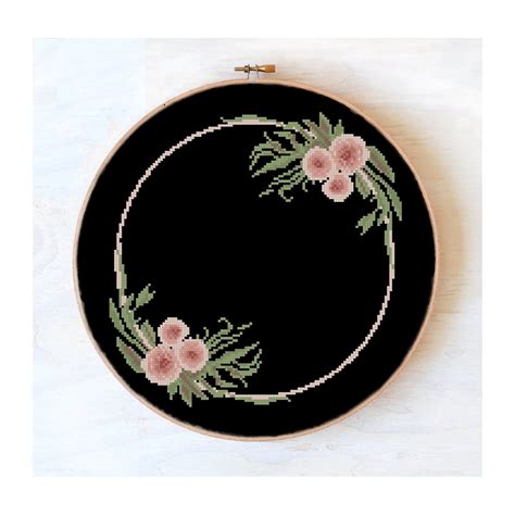 Floral Border Flowers Cross Stitch Wreath Floral Wreath - Etsy