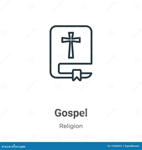 Gospel Outline Vector Icon Thin Line Black Gospel Icon Flat Vector