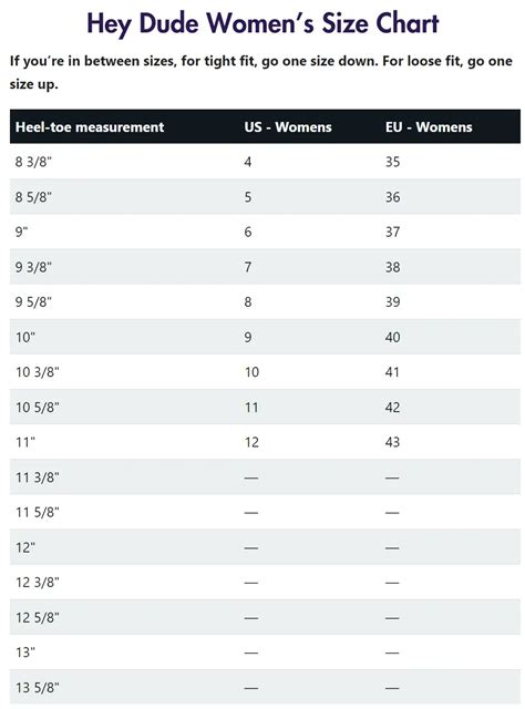 Hey Dude Size Chart for Men, Women, and Kids in 2024!