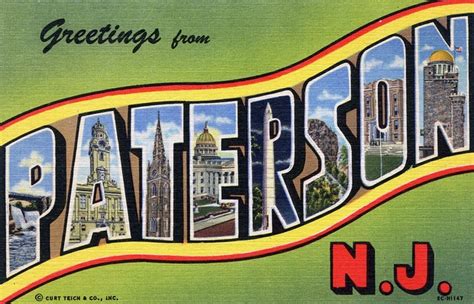 Greetings From Paterson New Jersey Large Letter Postcard Paterson