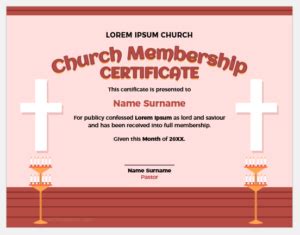 Church Membership Certificate Templates | Download & Edit