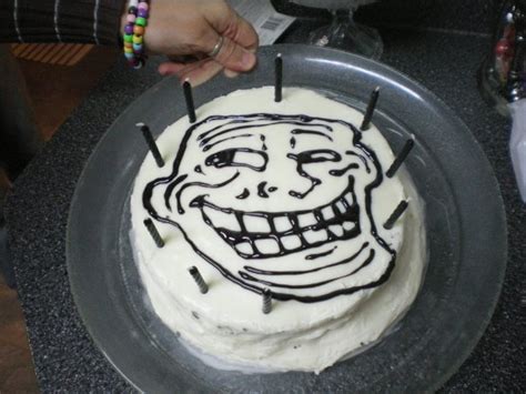 Troll Face Birthday Cake