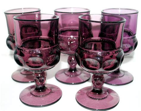 Sale Vintage Indiana Glass Purple Glasses Vintage Cocktail