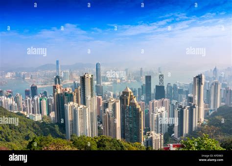 Hong Kong China January 26 2017 Aerial View Of Victoria Harbour