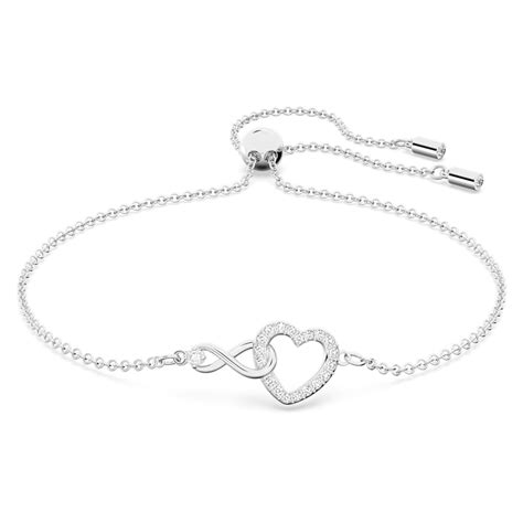 Swarovski Infinity Bracelet Infinity And Heart White Rhodium Plated