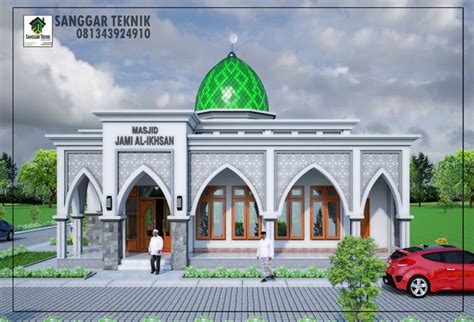 GAMBAR DESAIN MASJID 12x12 MINIMALIS MODERN SANGGAR TEKNIK