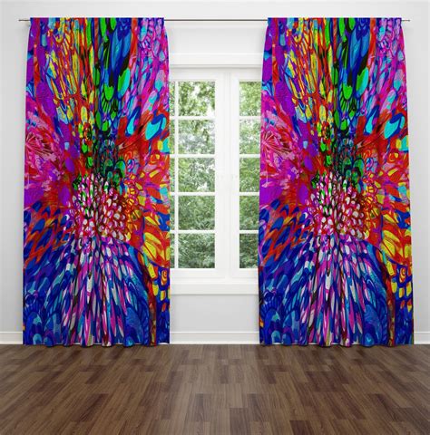 Window Curtains Color Crazy Abstract Funky Curtains - Etsy