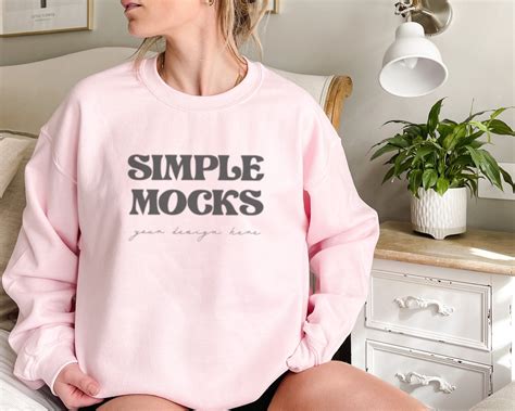 Gildan Mockup Gildan Light Pink Sweatshirt Mockup Etsy