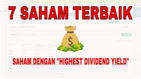 Rekomendasi Saham Dividen Terbesar Tertinggi Terbaik Saham Dengan