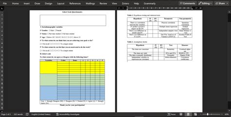 Likert Scale Templates With Statistical Tests For Hypothesis Testing