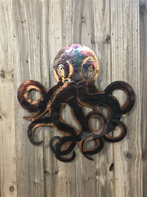 Octopus Metal Wall Art Sea Life Décor Ocean Life Wall Art Etsy