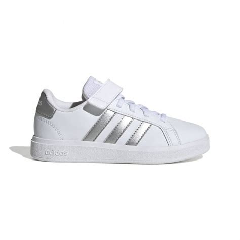 Adidas Kids Grand Court Lifestyle Court Elastic Lace and Top Strap Shoes - Juniors from excell ...