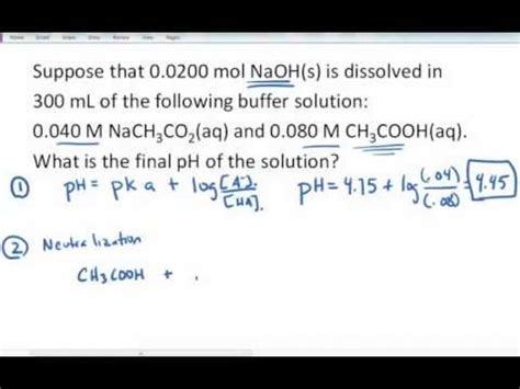 Calculate PH Of Buffer After Adding Strong Base YouTube