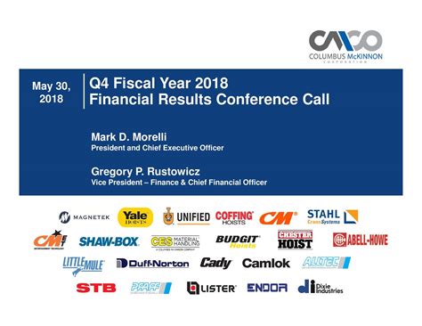 Columbus Mckinnon Corporation 2018 Q4 Results Earnings Call Slides