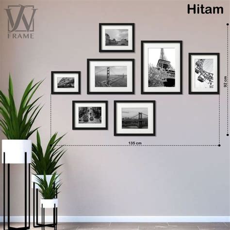 Jual Dekorasi Dinding Bingkai Foto Kolase Pcs Warna Hitam Putih D