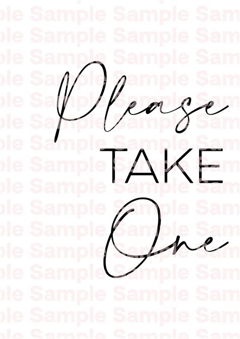 Printable Please Take One Sign Minimalist Etsy