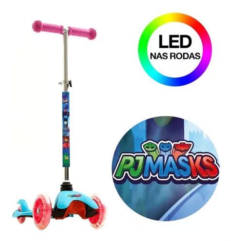 Patinete Pj Masks Azul De Rodas Led Mercadolivre