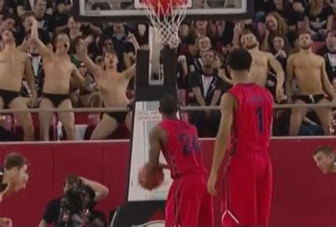 Five Davidson Fans In Speedos Fail To Deter Dayton Player At The Free Throw Line The Spun