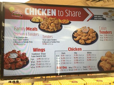 Menu At Krispy Krunchy Chicken Restaurant Red Bluff