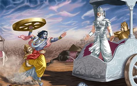 Lord Krishna And Bhishma Pitamah Hindu God Illustration Lord Krishna