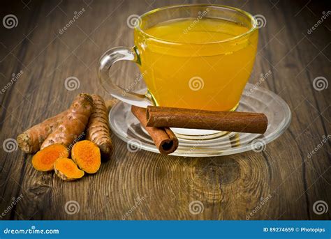 Herbal Tea With Turmeric Powder Stock Image Image Of Juice Food