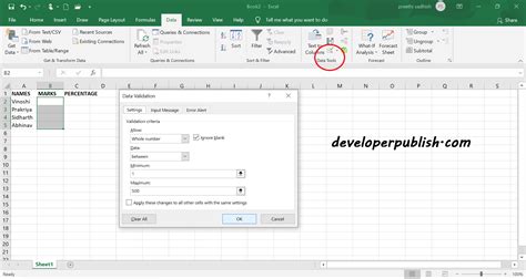 Restrict Data To Number Or Decimal In Microsoft Excel