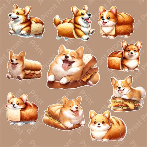 Corgi Cute Corgi Bread Loaf Clipart Png Commercial Use Printable