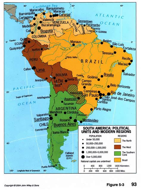 Divisiones Pol Ticas Y Regiones De Am Rica Del Sur Tama O Completo