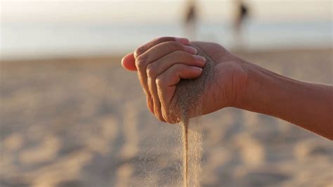 Sea Sand In Women S Hand Female Hand Holds Stock Footage Sbv