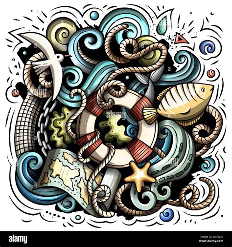 Nautical Cartoon Vector Illustration Stock Vector Image Art Alamy