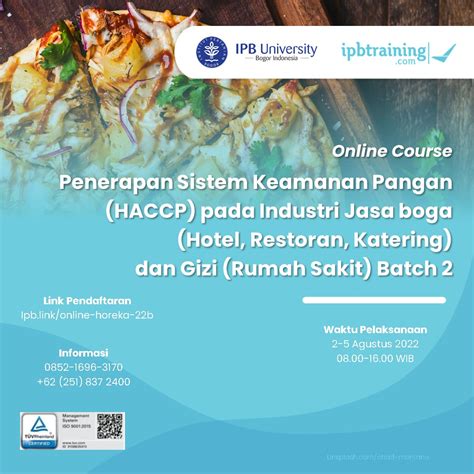 Ipb Training Online Course Penerapan Sistem Keamanan Pangan Haccp