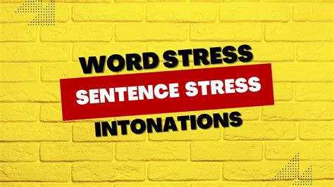 Word Stress Sentence Stress And Intonations YouTube