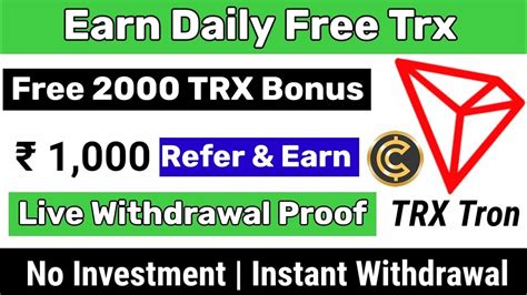 New Trx Cloud Mining Website Earn 2000 Tron Bonus