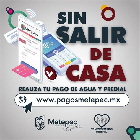 Facilita Metepec Pago De Agua Y Predial Sin Salir De Casa Vector Visual