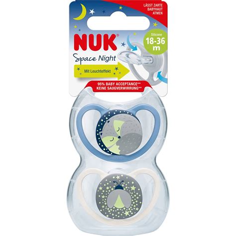 Nuk Space Night Silicone Soother 18 36 Months 2 Pack Woolworths