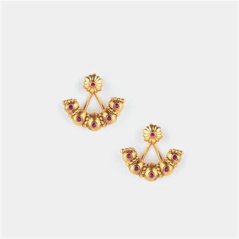 Shaya By Caratlane Demunita Bloom Earrings In Gold Plated Silver