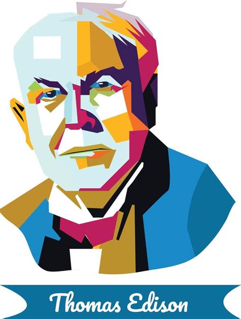 Vector Illustrated A Portrait Of An American Scientist And Inventor