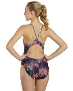 Dolfin Uglies Girl S Aloha Print V 2 Back One Piece Swimsuit